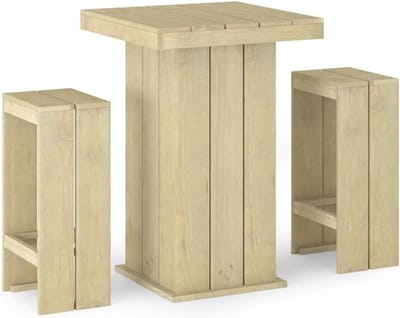 Tuinbarset 3-delig - Bartafel en krukken - Buiten genieten - Geïmpregneerd grenenhout - 75 cm breed - Bruin
