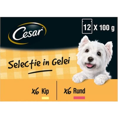 Cesar Maaltijdzakjes Multipack Adult In Gelei - Hondenvoer - 4 x 12 stuks