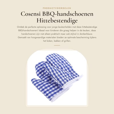 Dailygoods- Kinderbakhandschoenen Hittebestendig - Ovenhandschoenen 2 Stuks - Duurzaam Polyester - Ophanggat - Geschikt voor Kinderen - Afmetingen 17x12 cm - Ovenwanten