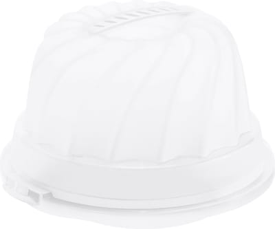 Rotho Fresh cakedoos tulband - BPA vrij - met afsluitbare clips - handig mee te nemen door handgreep - wit