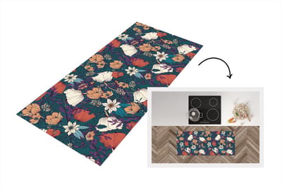 Keukenloper - Loper keuken - Botanisch - Vintage - Bloemen - 120x50 cm - Keukenloper vinyl