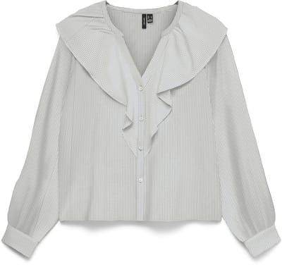 VERO MODA - VMKAJA LS V-NECK FRILL SHIRT WVN - Dames - Blouses