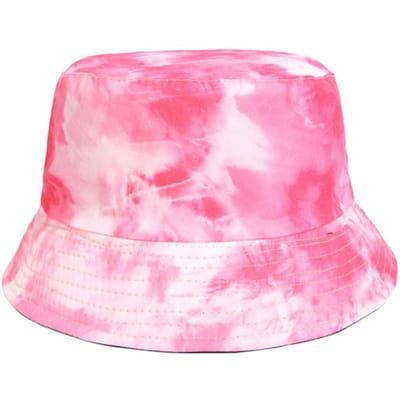 Nieuwe Katoenen Zomer Opvouwbare Omkeerbare Bucket Hat Buiten Voor Vrouwen Geschilderde Tie-Dye Vissershoed Hip Hop Mannen Panama Zonnehoeden pink