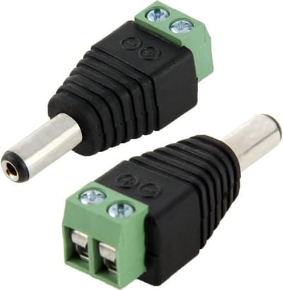 5 5 x 2 1 mm DC Power mannelijke Jack aan 2 dirigent schroef neer Connector voor LED licht Controller