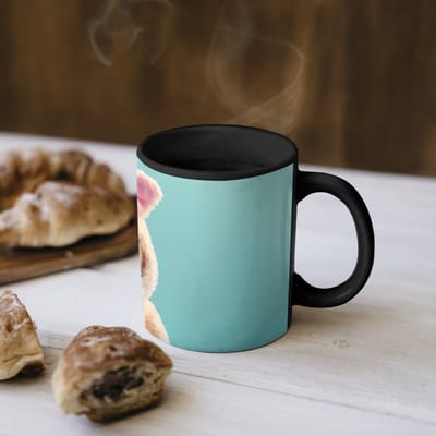Magische Mok - Foto op Warmte Mokken - Koffiemok - Paashaas - Kat - Kostuum - Magic Mok - Beker - 350 ML - Theemok