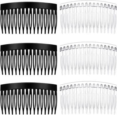 Haarkammen Set - Zijkammen Haar - Haar Styling - 16 Tanden Ontwerp - 85 x 45 cm - Doorzichtig Zwart