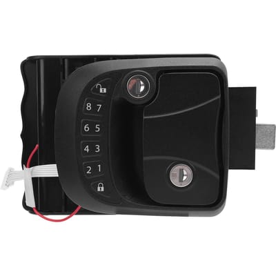 Verrou de porte de camping-car Loquet Entrée sans clé Télécommande Clavier Alliage de zinc Loquet de porte de remorque pour remorques Camping-cars Côté gauche black