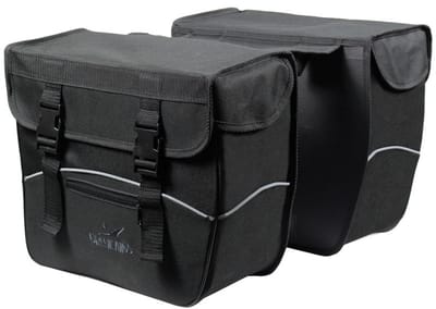 Greenlands - Dubbele fietstas - afgeschuind - voorgevormd - reflecterende bies - zwart - 34 liter