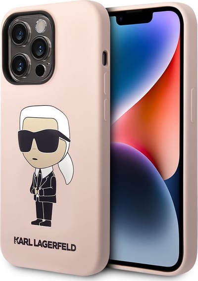 Karl Lagerfeld iPhone 14 Pro Hardcase Backcover - Ikonik NFT Karl - Magsafe Compatible - Roze