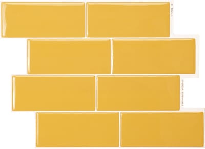 Smart Tiles Zelfklevende keuken achterwand voor keuken en badkamer Metro Geel 4 29,34x21,28 cm