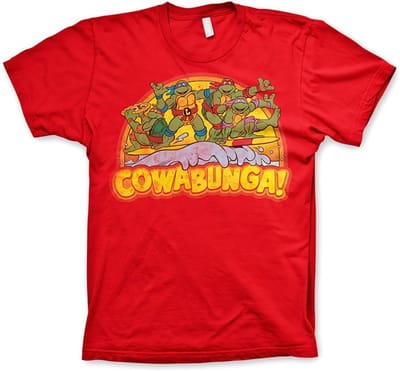 Teenage Mutant Ninja Turtles Heren Tshirt -S- Cowabunga Rood