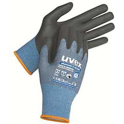 Beschermende handschoen Uvex phynomic C XG ESD, 10 paar, EN 388, ESD geleidend, Aqua-Polymer Xtra-Grip coating, blauw-zwart, maat 6