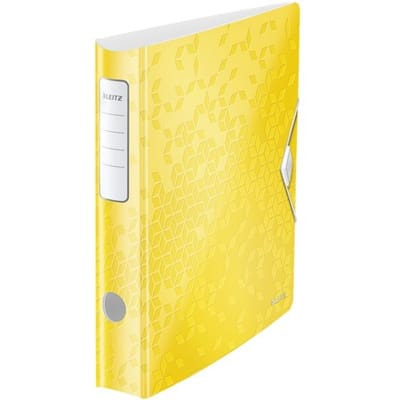 Leitz Active WOW Ordner - Capaciteit van 350 A4-Vel - Rugbreedte van 65mm - Geel