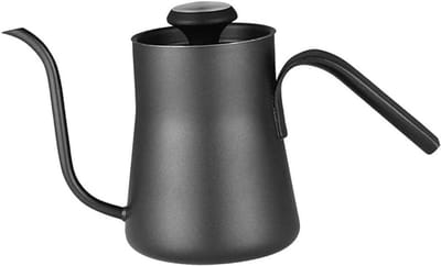 Zwanenhals Waterkoker - Koffieketel Theeketel - Handmatig Koffie Zetten - Ingebouwde Thermometer - 400 ml - Zwart
