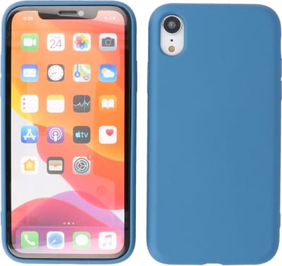 iPhone XR Hoesje - 2.0mm Dikke Fashion Telefoonhoesje Backcover - Siliconen Hoesje - Navy