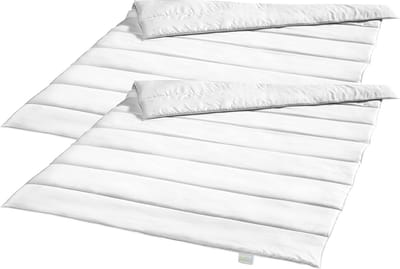 Bodyprotect ECOLine set van 2 dekbedden 135 x 200 cm, medium all-season dekbedden, beddengoed van 100% microvezel, wasbaar, geschikt voor mensen met een allergie, dekbed, wit
