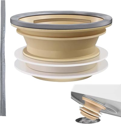 Toilet Afvoerring - Universele Afdichting - Geurbestendig Maken - Eenvoudige Installatie - 100-110 mm - Zwart