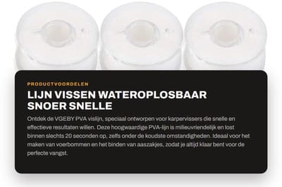 Dailygoods- PVA Lijn 20M - Wateroplosbaar Snoer - 3 Stuks - Snelle Resolutie - Draagbaar - Milieuvriendelijk Materiaal - Vislijn
