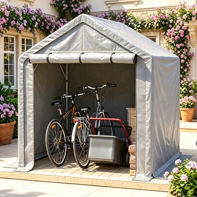 Tuinhuis met Schuin Dak – Multifunctionele tuinhuis - Gereedschapsschuur - Fietsschuur - 190x170x200 cm - Outdoor Tuinopslag - Voor Achtertuin, Terras en Grasveld - Weerbestendig - Donkergrijs