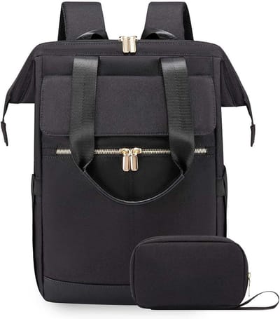 Rugzak Dames Groot, Laptop Rugzak met Laptopvak 17 Inch, Reisrugzak Dames Waterdicht, Grote Handtas Rugzak Reizen, Schooltas Modern, Zakelijke Handbagage voor Reizen Vakantie Kantoor（zwart）