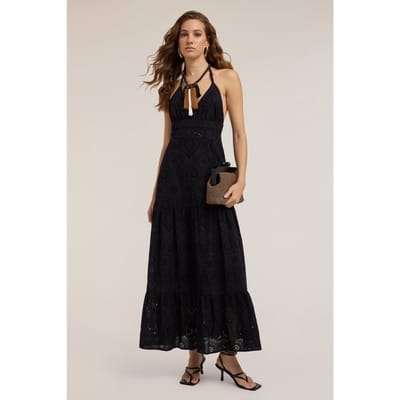 Motivi Sangallo Lace Maxi Dress Black Size: XS | Maxi Dresses Outlet | Dames | Zwart
