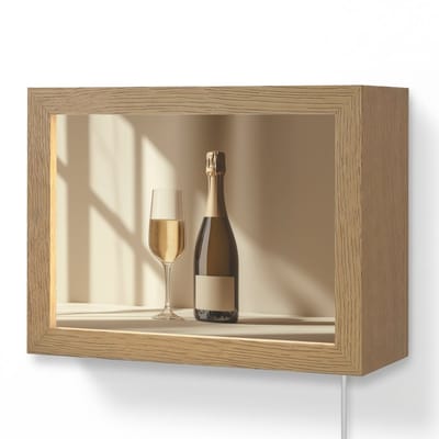 Wandlamp 20x15 cm - Oplaadbaar - Champagne - Beige - Schaduw - Bubbels - Wandlampen binnen woonkamer - Slaapkamer lamp met kabel - Decoratieve nachtlamp - Vloerlamp snoer