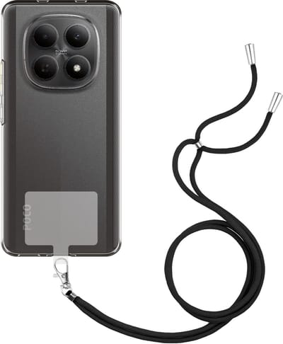 Just in Case hoesje met koord geschikt voor Xiaomi Poco M8 (5G) Hoesje met Koord - Flexibele Case - Transparant