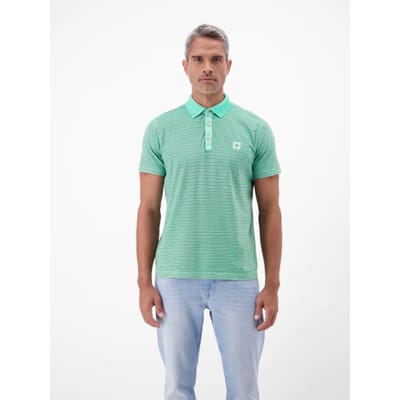 LERROS Poloshirt met fineliner-look, 100% katoen , Maat: M , Kleur: MINT WATER , 100% katoen