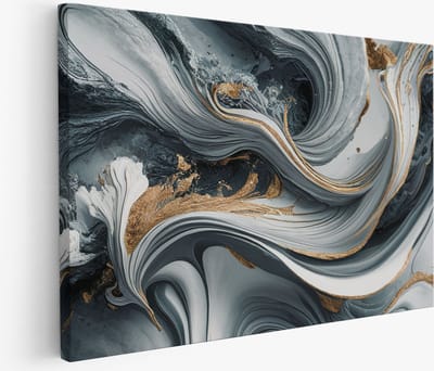 Saammp Muurcirkel Hout 2 Schotse Hooglander Koeien in de sneeuw - Dieren - Natuur - Ø 80 - Wandcirkel - Wanddecoratie Cirkel - muurdecoratie Woonkamer - Slaapkamer decoratie - Rond Schilderij