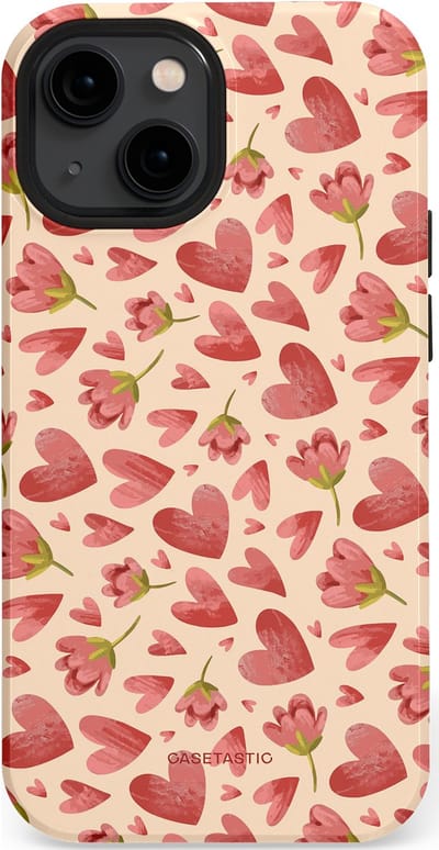 Casetastic Hoesje Geschikt voor Apple iPhone 13 Mini Magsafe - Stijlvolle Beschermende Duo-layer Case - Verbonden Hartjes
