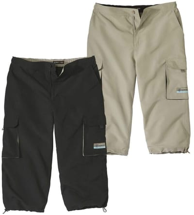 ATLAS FOR MEN - Set van 2 microvezel cargobroeken - Heren - Verkrijgbaar in grote maten - 5XL
