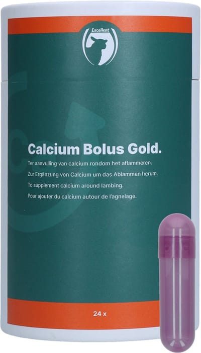 Excellent Sheep Calcium Bolus Gold - Aanvullend diervoer - 24 stuks - Boerderijdieren - Mineraalvoeder - Schapenvoer - Geitenvoer - Calcium