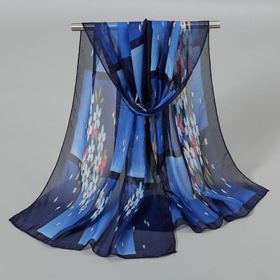 Zomer Chiffon Bedrukte Sjaal Modieuze Decoratie Dames Sjaal Veelzijdige Nekbescherming Sjaal 150-45cm gray