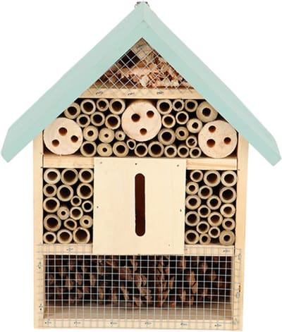 Esschert design insectenhotel - hout - mintgroen/naturel - 24.5x10.5x29cm - bijenhotel/Insectenhuis