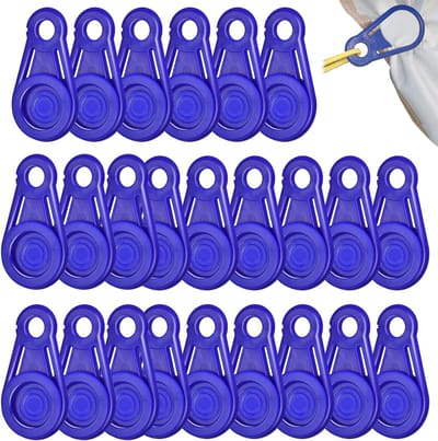 24 Stuks Blauwe Waterdichte Tarp Klemmen - Perfect voor Tent, Zeilen en Buitenactiviteiten - Ideaal voor Kamperen en Picknicken