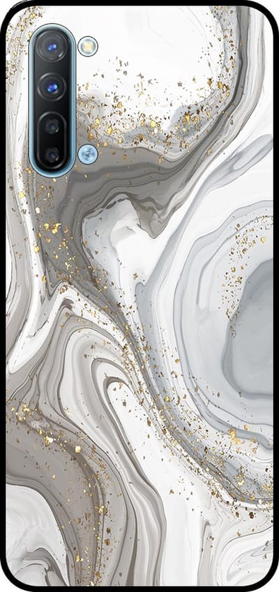 Smartphonica Telefoonhoesje Geschikt voor Oppo Reno3 5G met marmer opdruk - TPU backcover case marble design - Zilver geschikt voor Oppo Reno3 5G