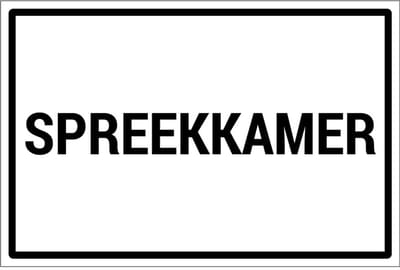 Spreekkamer sticker | 18 x 12 cm