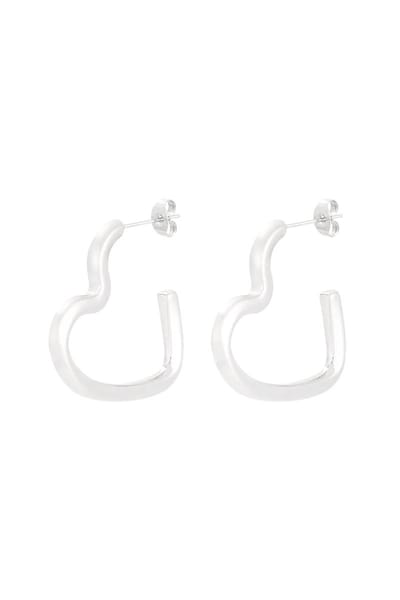 Dames oorringen - Zilveren oorringen - Oorringen hartjesvorm - Yehwang - Stainless Steel oorringen (verkleurt niet!) - Nikkel vrij - Moederdag sieraden - Moederdag cadeau - Valentijn - Kerst cadeau - Sinterklaas