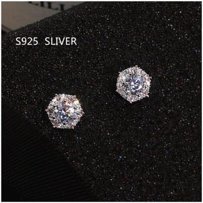 Boucles d'oreilles authentiques Boucles d'oreilles en zircon micro-incrustées de tempérament féminin Boucles d'oreilles hypoallergéniques à la mode Super Flash black