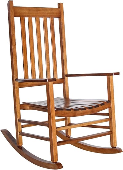 Houten Schommelstoel - Buitenstoel Comfort - Ontspannen Buiten Zitten - Massief Houten Constructie - 120 cm Hoog - Bruin