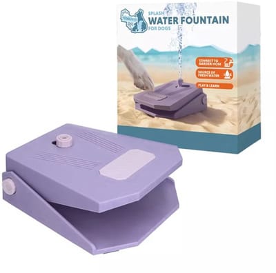 CoolPets Waterfontein Hond Tuinslang - Drinkfontein hond – Waterspeelgoed Hond - Verkoeling voor Honden - Splash Water Fountain - Lila