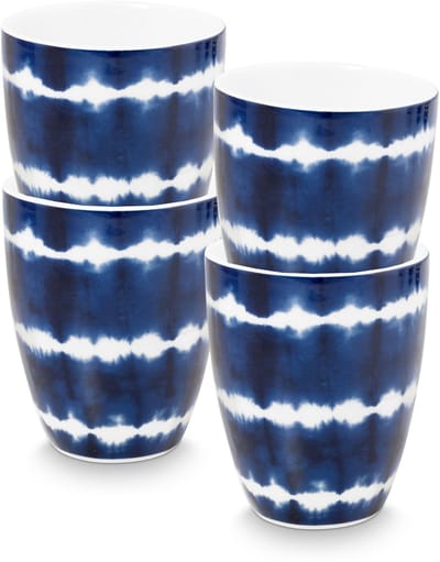 vtwonen Tie-Dye Mok zonder oor - Mokken - Kopjes - Serviesset van 4 - 425ml