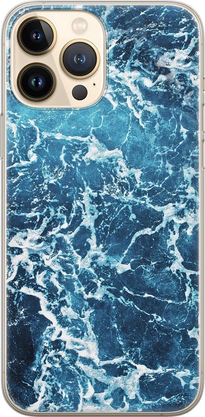 Leuke Telefoonhoesjes - Hoesje geschikt voor iPhone 13 Pro Max - Oceaan - Soft case - TPU - Natuur - Blauw