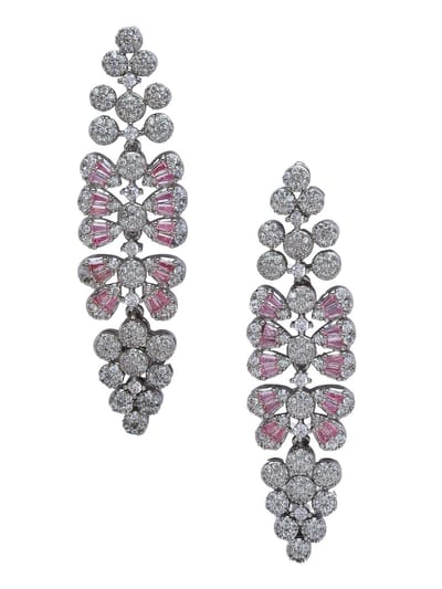 AVANT-GARDE PARIS Oorbellen - Statement - Chandelier - Rhodium Plated - 5.8 cm - Kristal Details
