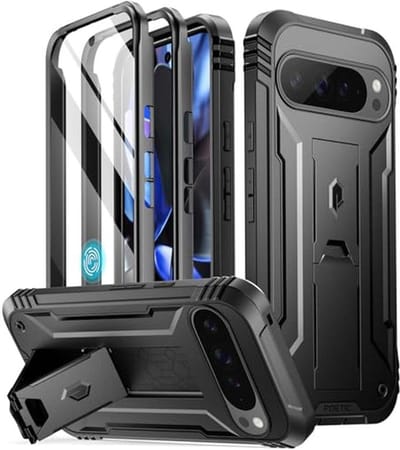 Hoesje voor Google Pixel 9 Pro XL 5G met ingebouwde schermbeschermer en militaire kwaliteit