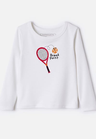 Damart - Thermolactyl T-shirts met zeefdruk voor kinderen - Kinderen - Wit - 8 JAAR