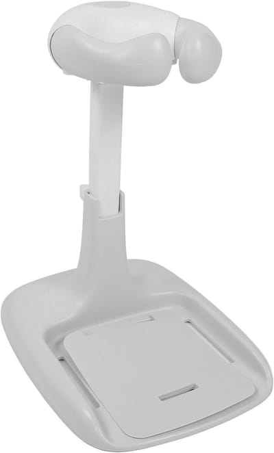 Verstelbare Baby Douche Stand met Pluche Speelgoed en Ondersteuning voor Badkamer, Ideaal voor Peuters