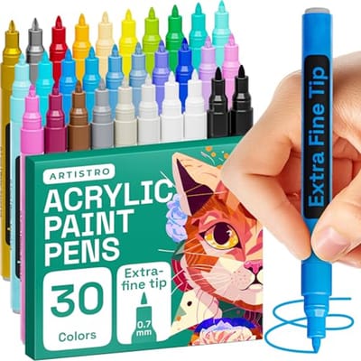 Verfpen voor Rock Paintings, Keramiek, Glas en Hout – Acryl Verfpennen met Extra Fijne Punt 0.7mm