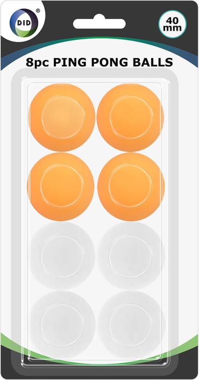 8x stuks Tafeltennis pingpong balletjes wit en oranje 40 mm/4 cm - Sportief speelgoed - Sporten - Tafeltennissen