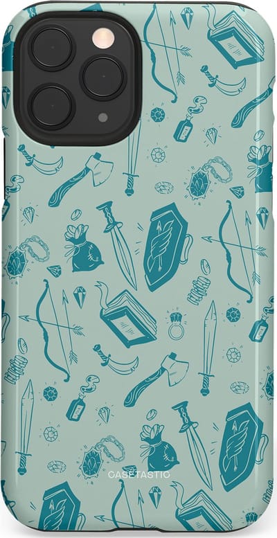 Casetastic Hoesje Geschikt voor Apple iPhone 11 Pro - Stijlvolle Beschermende Duo-layer Case - Avontuurlijke buit vol wapens